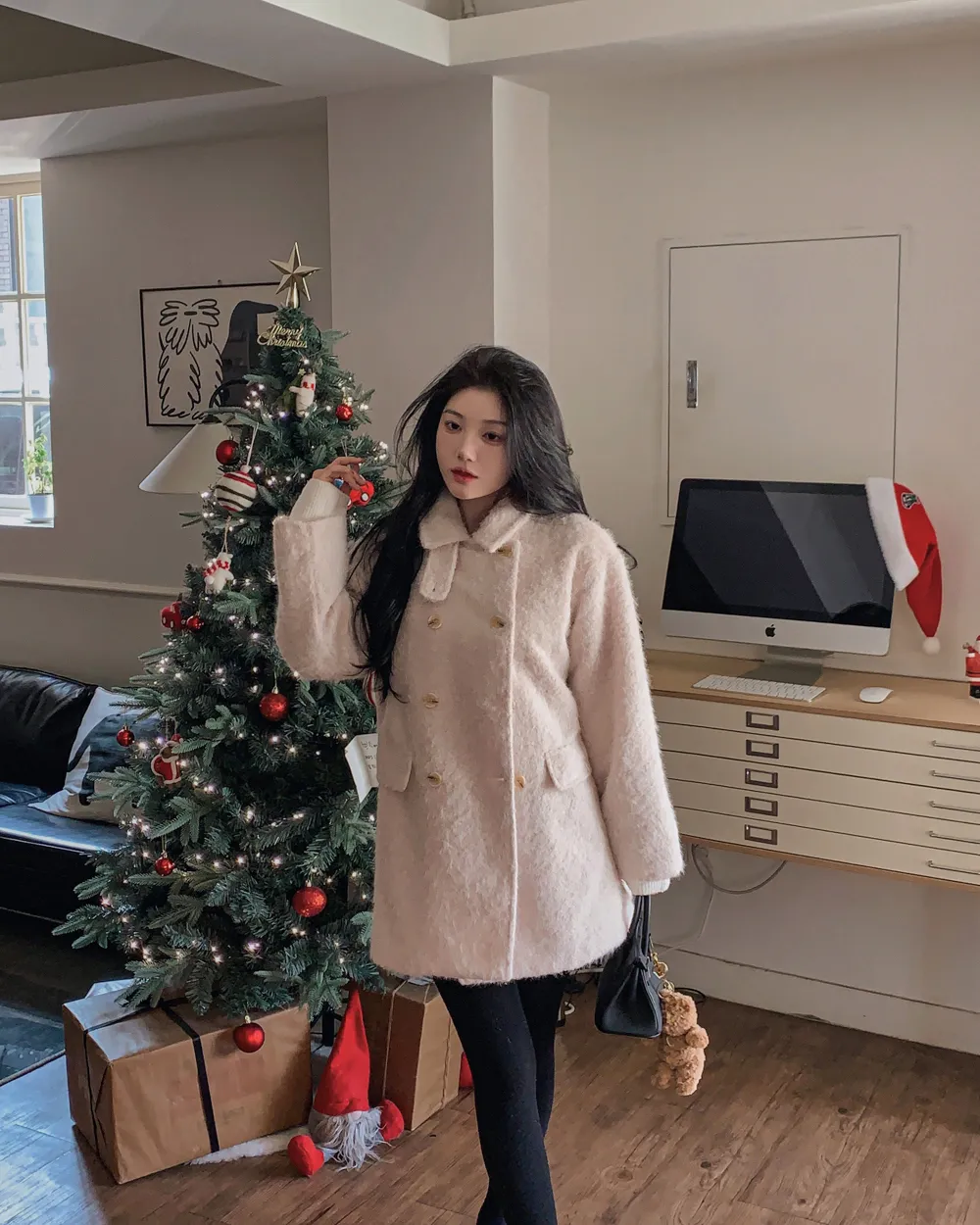 코트 모델 착용 이미지-S1L129