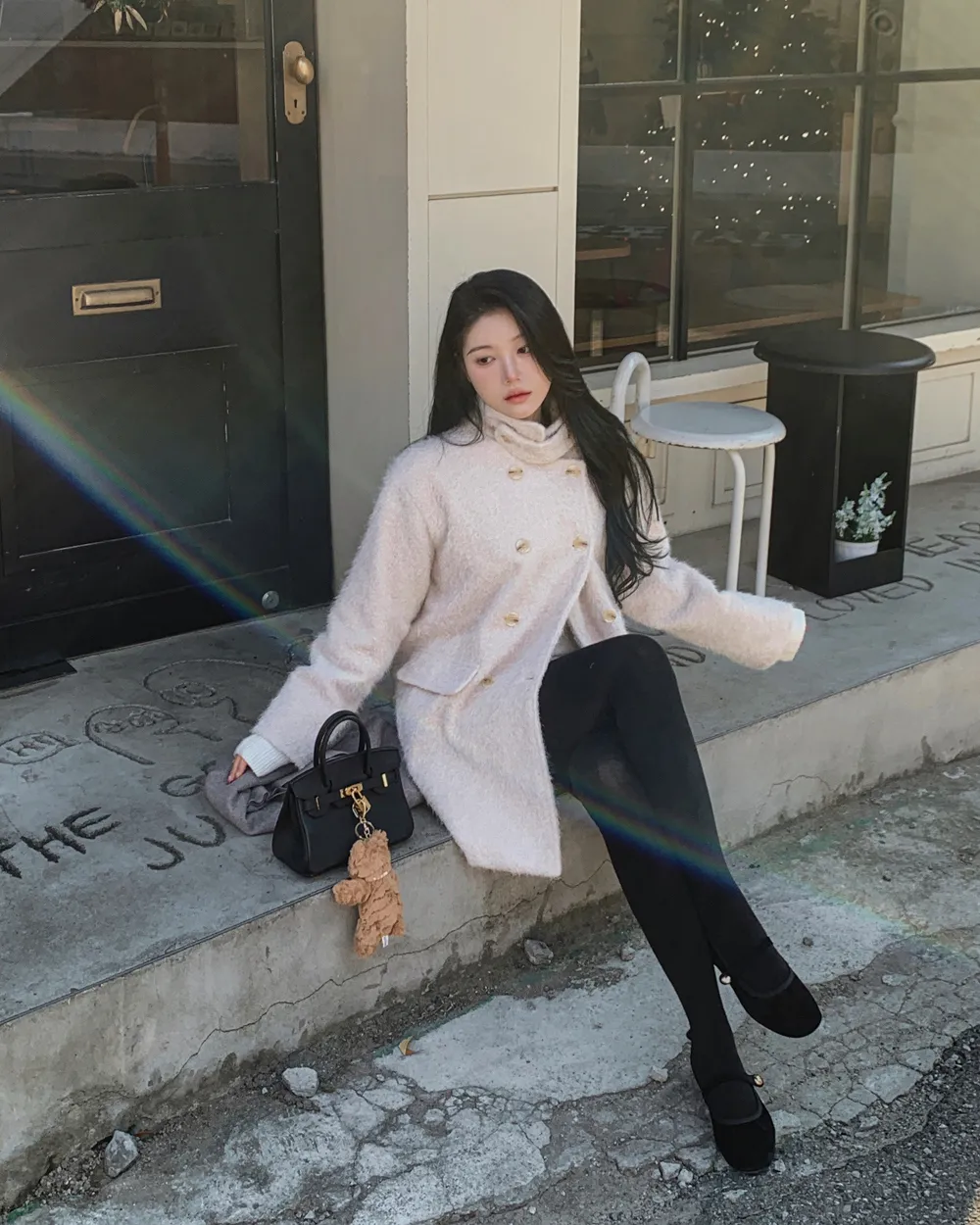 코트 모델 착용 이미지-S1L97