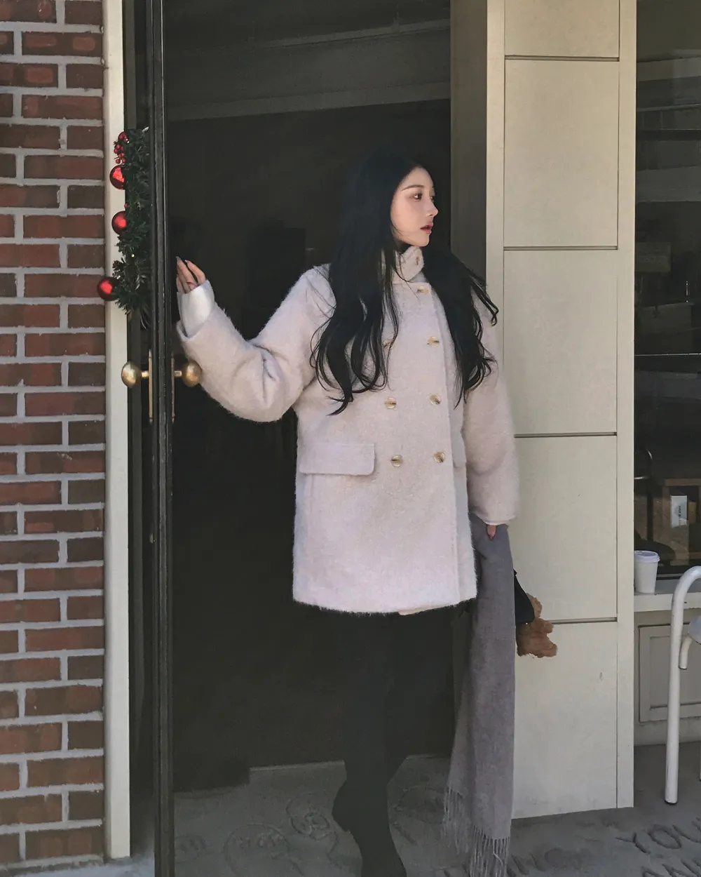 코트 모델 착용 이미지-S1L87