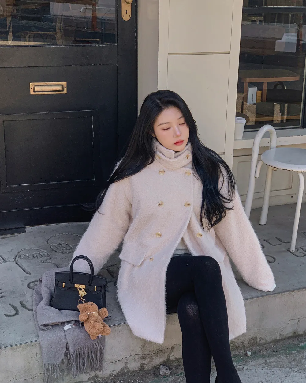 코트 모델 착용 이미지-S1L77