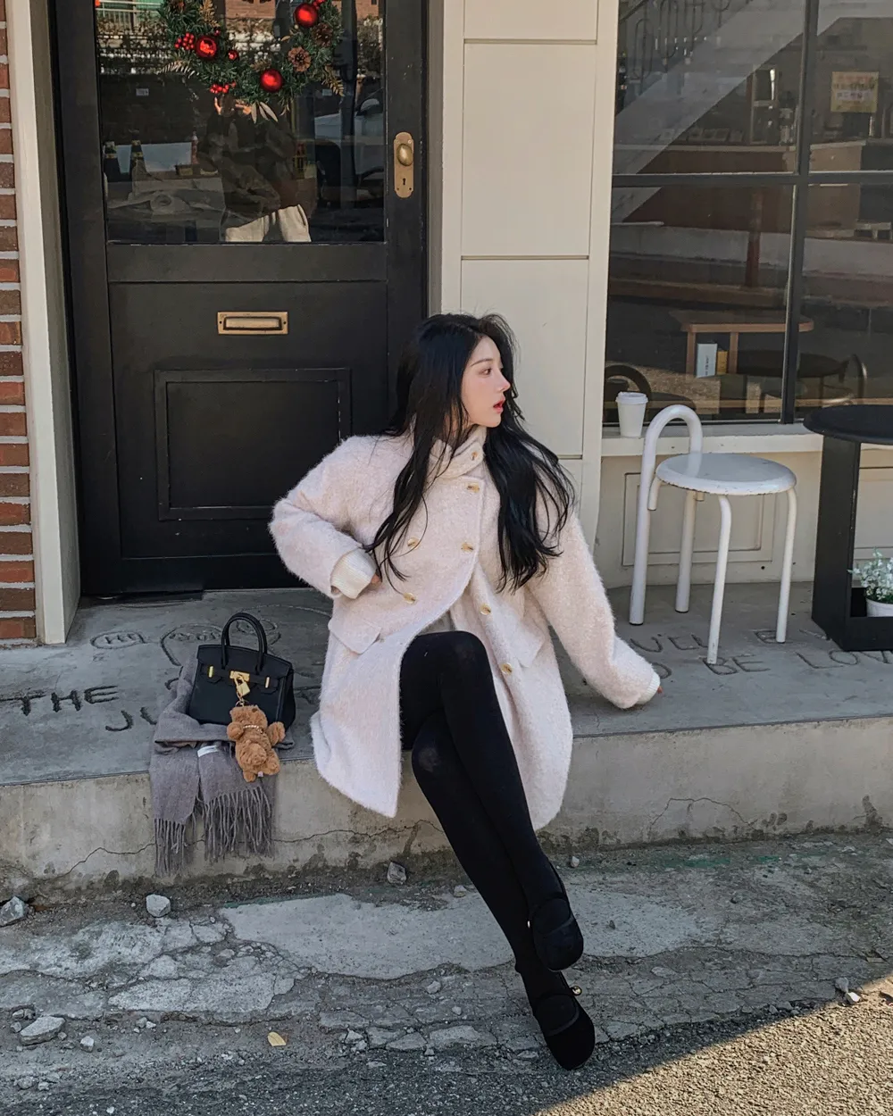 코트 모델 착용 이미지-S1L100