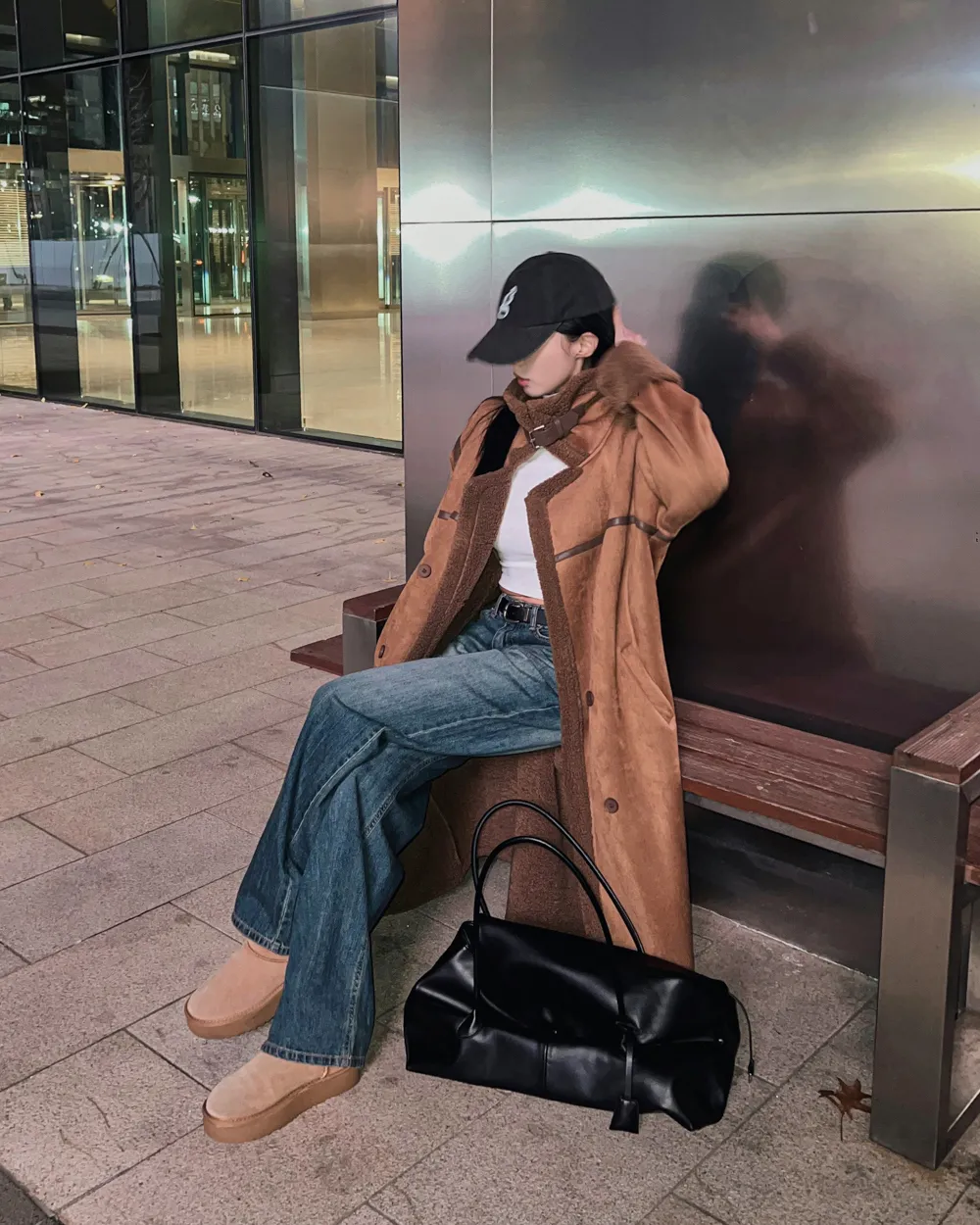 코트 모델 착용 이미지-S2L55