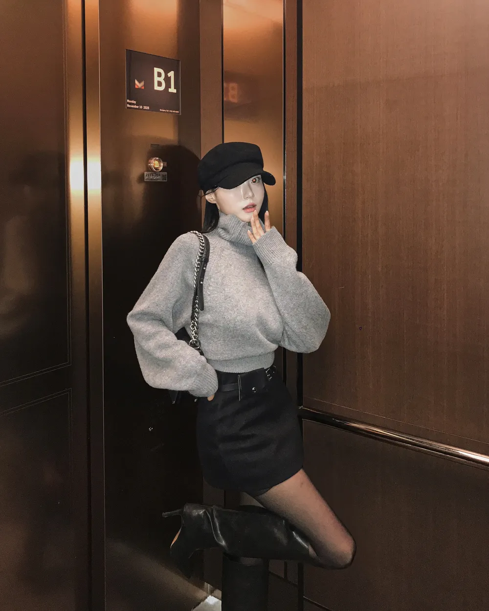 코트 모델 착용 이미지-S2L100