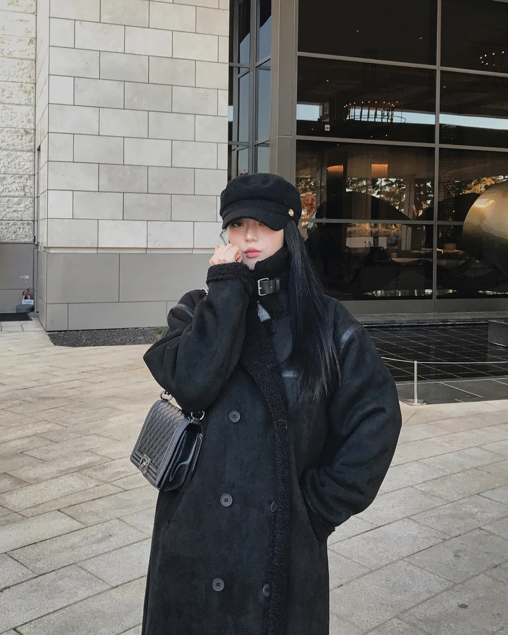 코트 모델 착용 이미지-S2L78