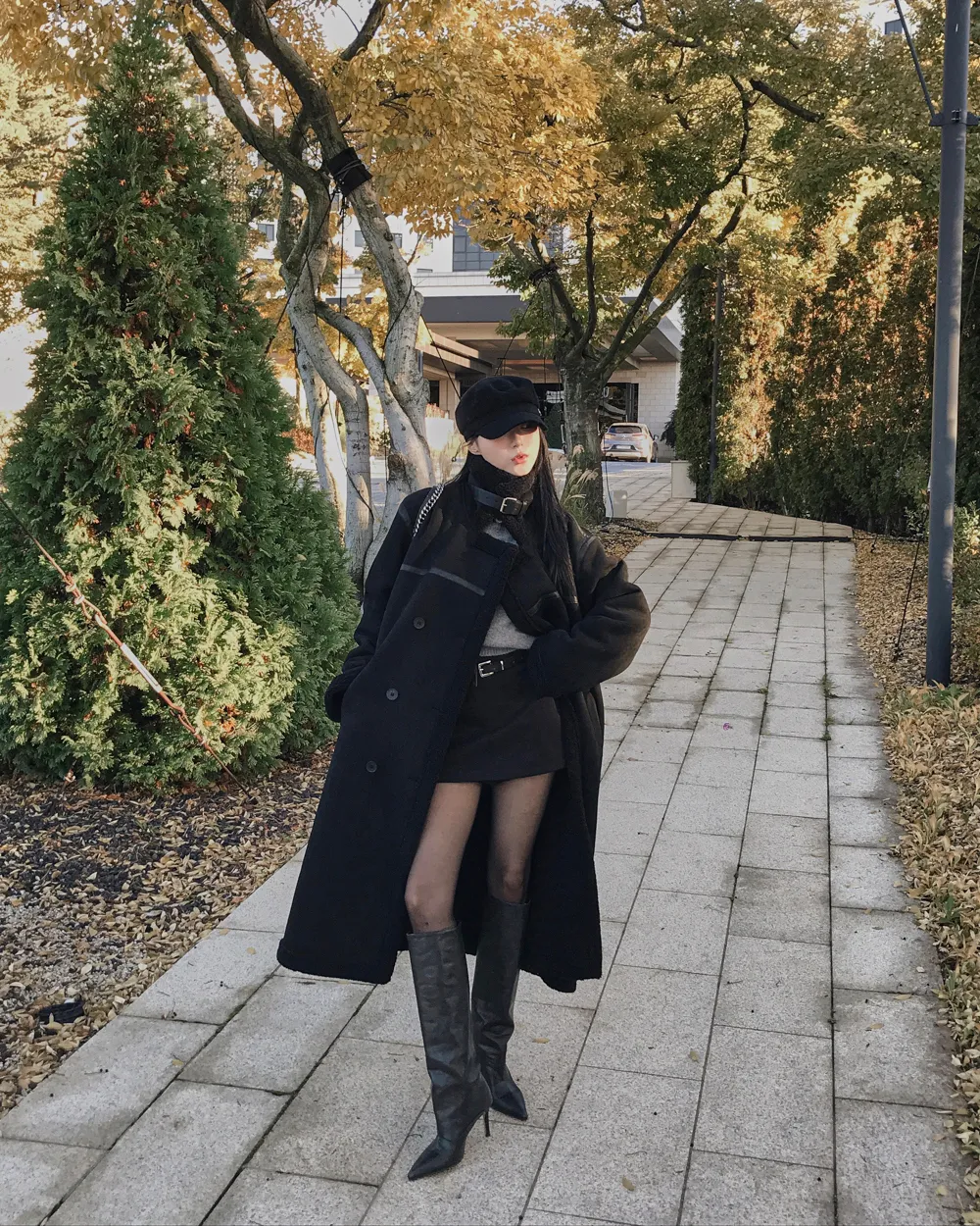 코트 모델 착용 이미지-S2L86