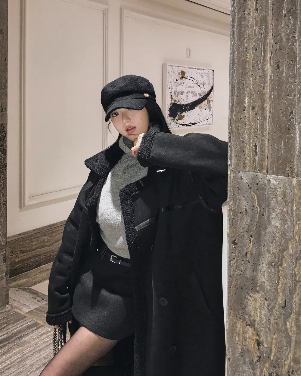 코트 모델 착용 이미지-S2L79