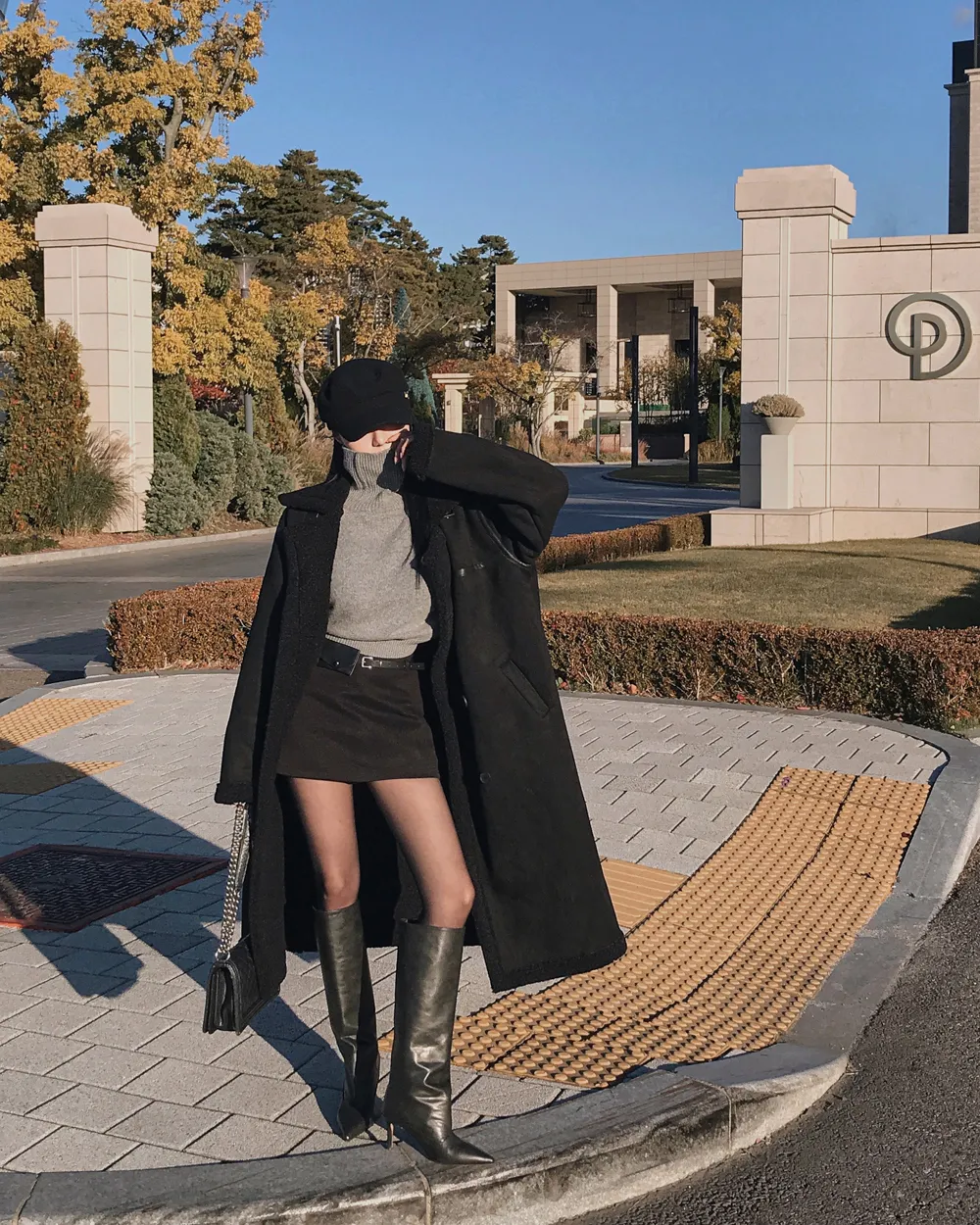 코트 모델 착용 이미지-S2L65