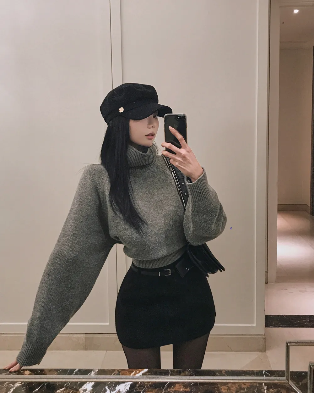 코트 모델 착용 이미지-S2L97