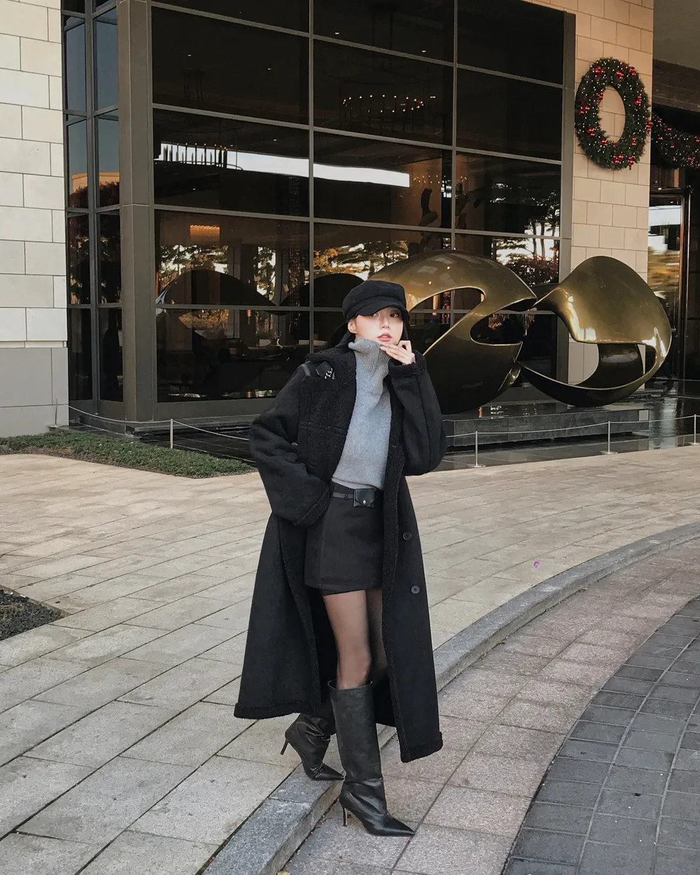 코트 모델 착용 이미지-S2L92