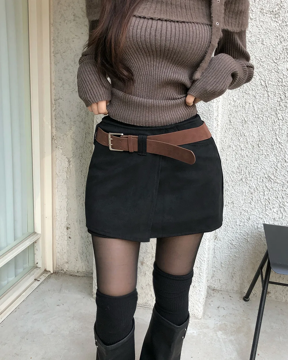 미니 스커트 모델 착용 이미지-S3L20