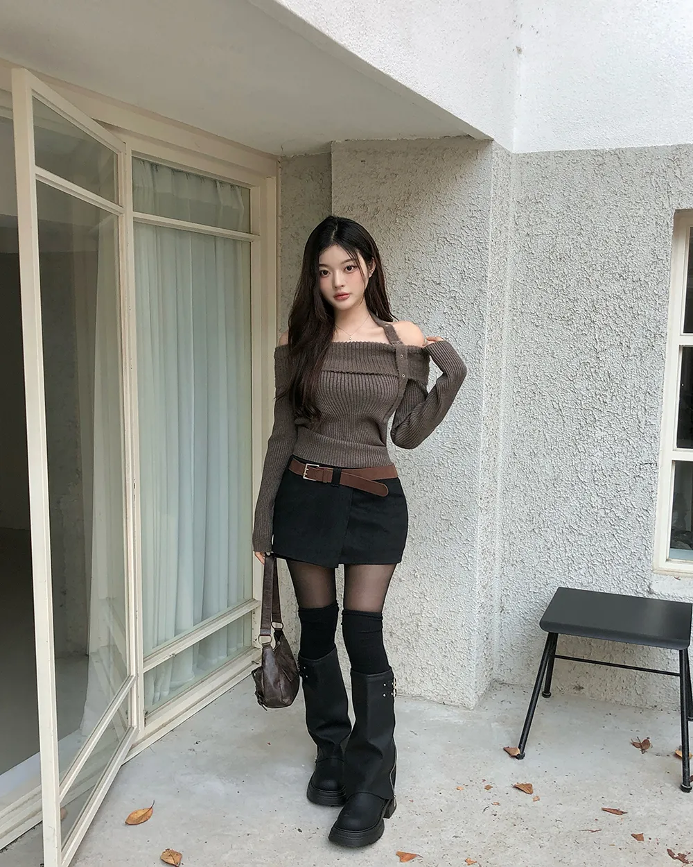 미니 스커트 모델 착용 이미지-S3L22