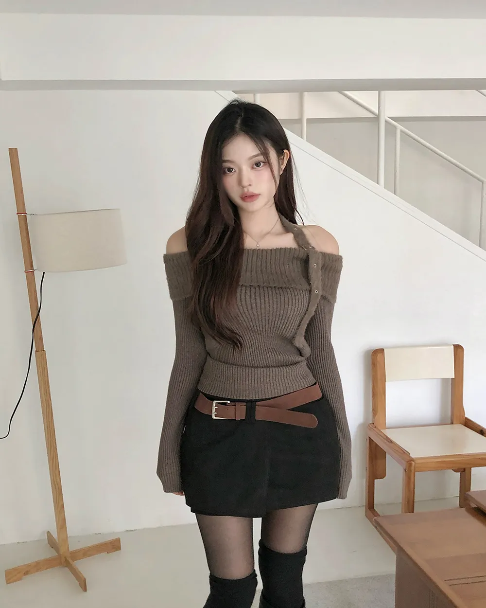 미니 스커트 모델 착용 이미지-S3L28