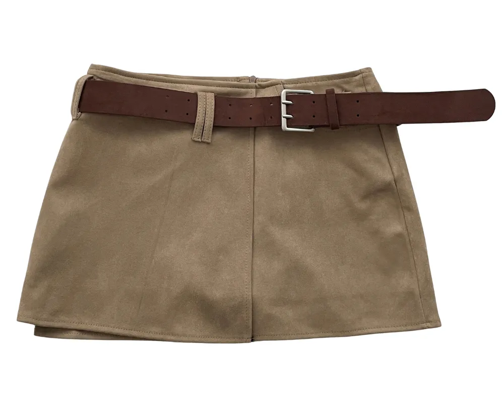 미니 스커트 브라운 색상 이미지-S2L22