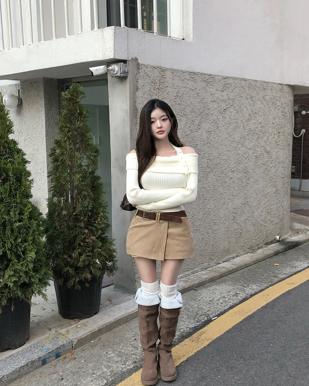 미니 스커트 모델 착용 이미지-S3L15