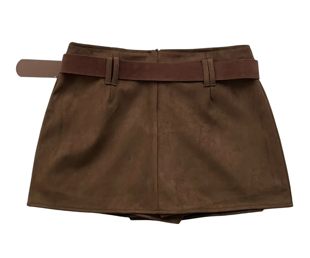 미니 스커트 브라운 색상 이미지-S2L24