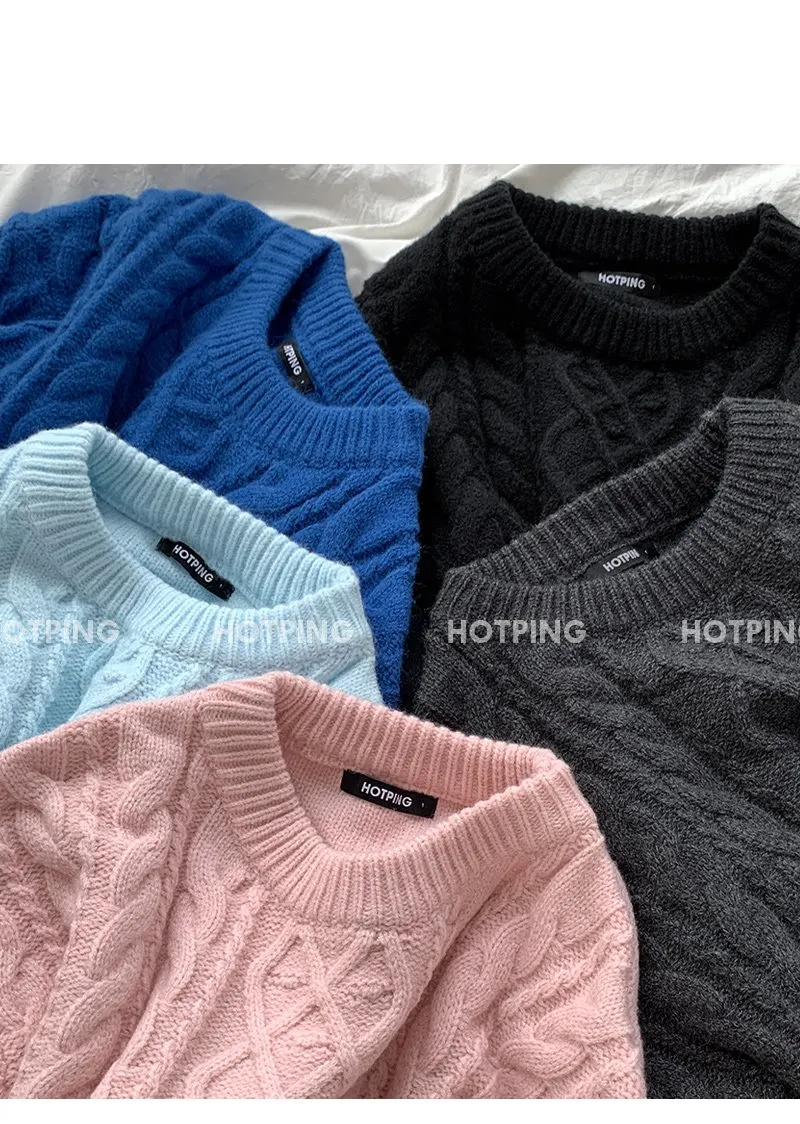 리오나 라운드넥 오버핏 피셔 긴팔니트티