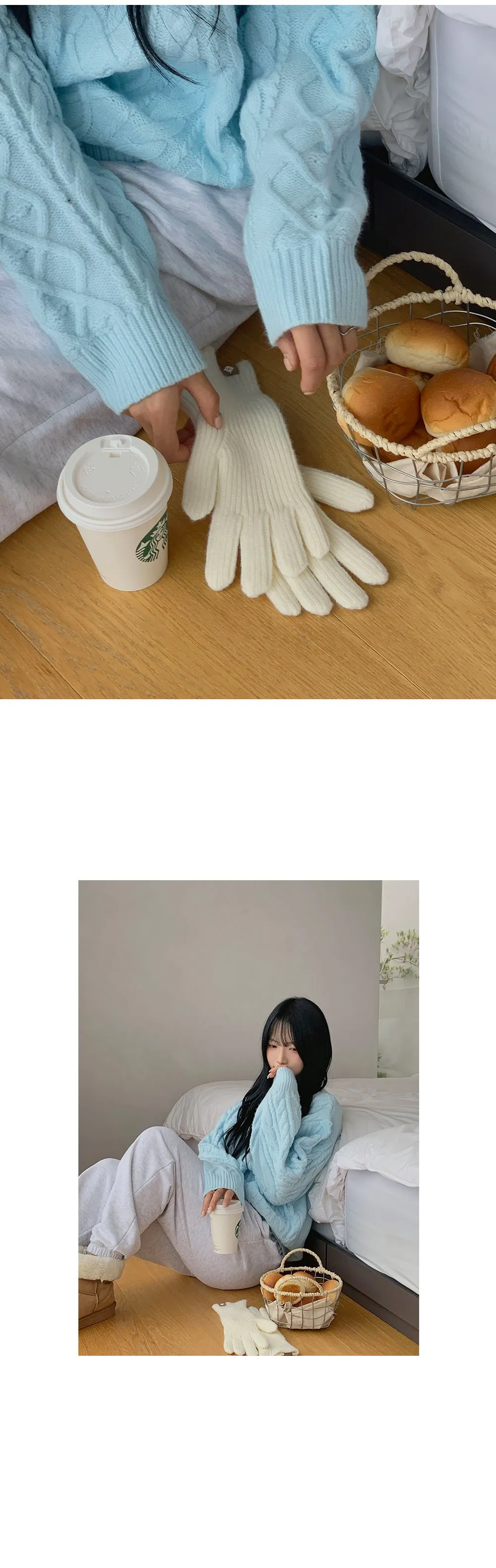 리오나 라운드넥 오버핏 피셔 긴팔니트티