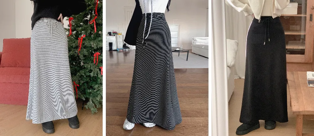 롱 스커트 모델 착용 이미지-S4L7