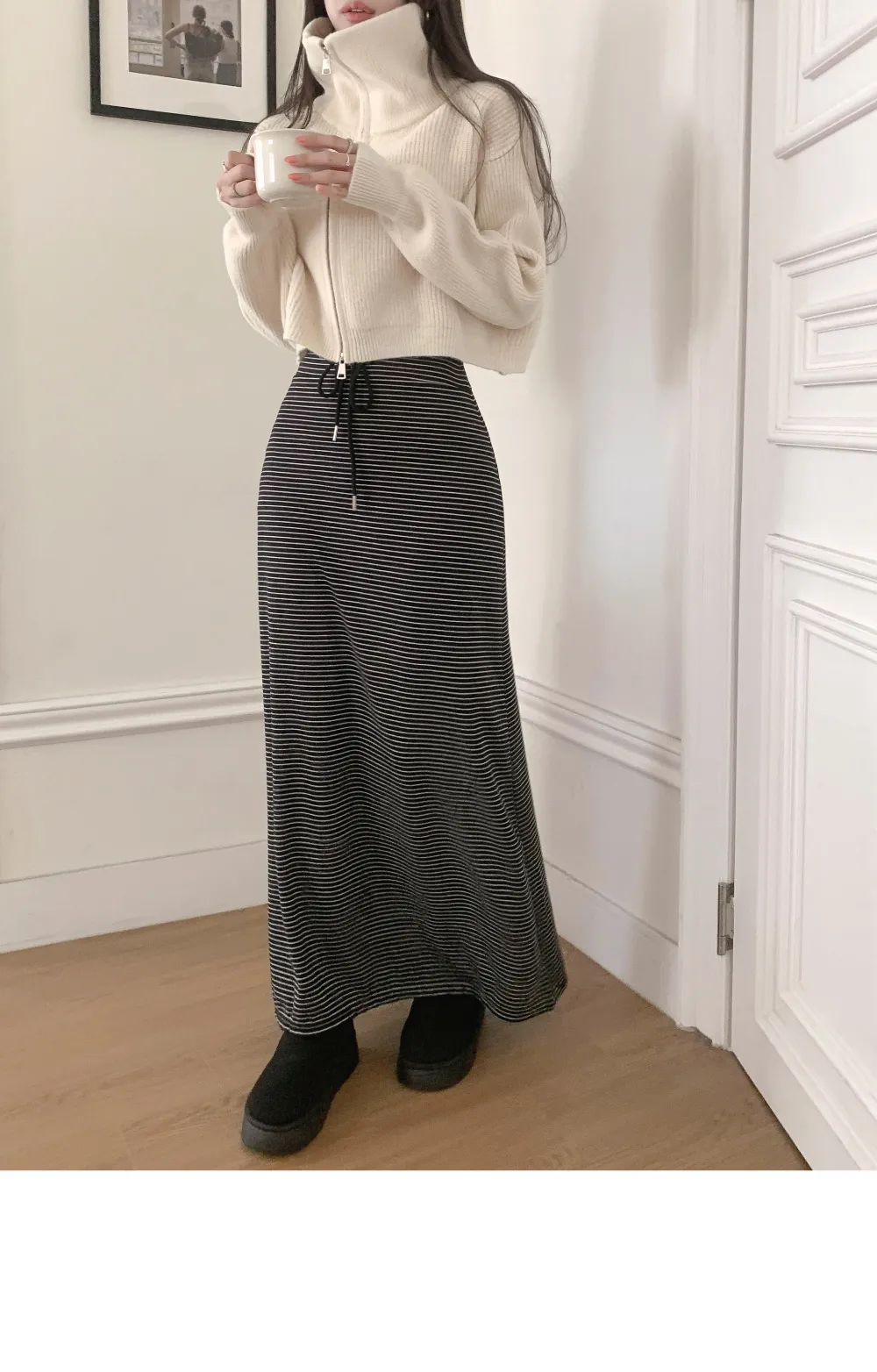 롱 스커트 모델 착용 이미지-S3L55