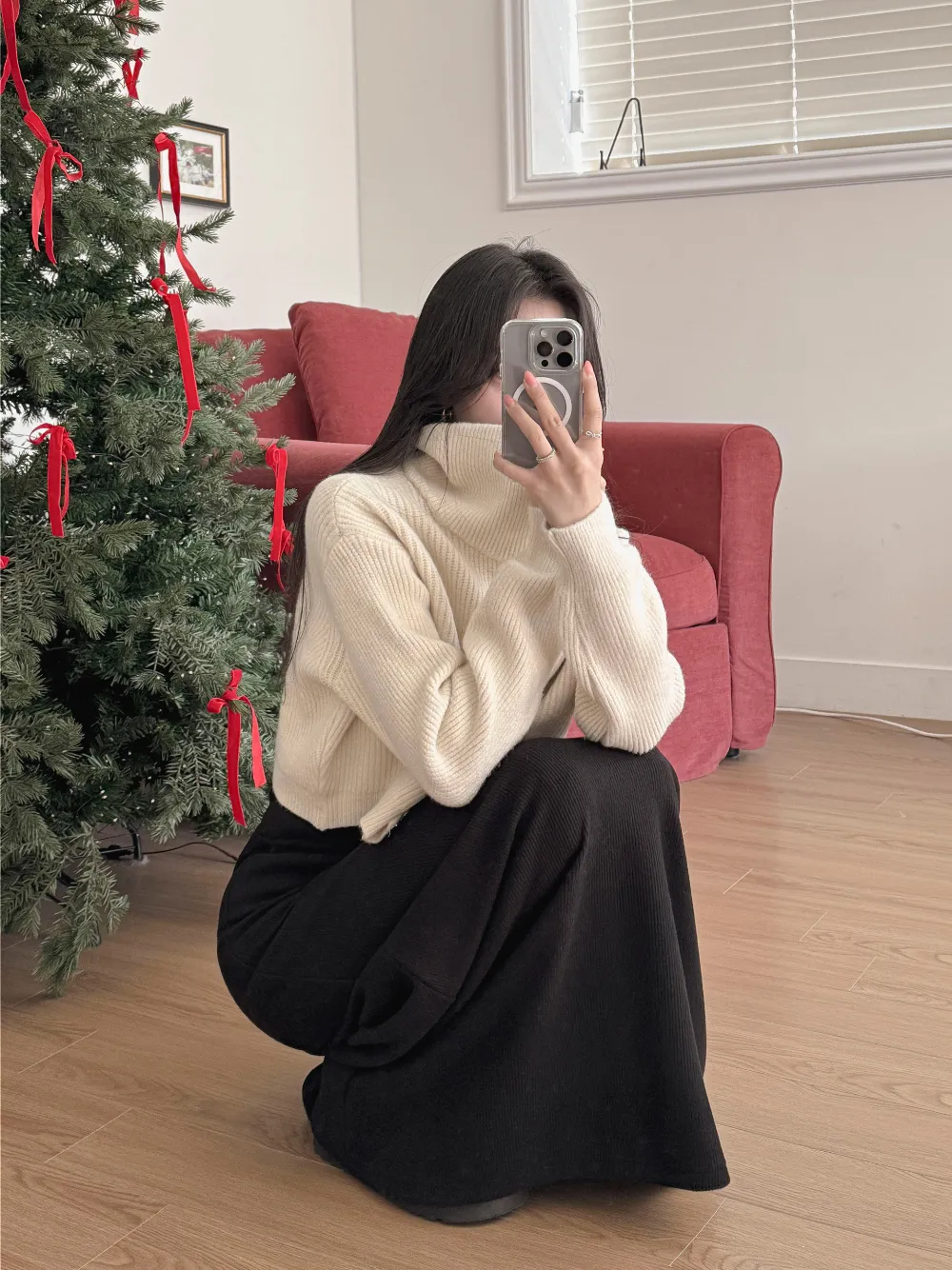 롱 스커트 모델 착용 이미지-S3L6