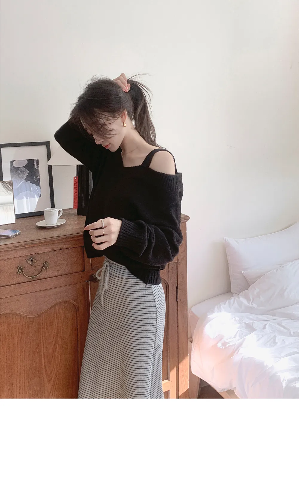 롱 스커트 모델 착용 이미지-S3L23