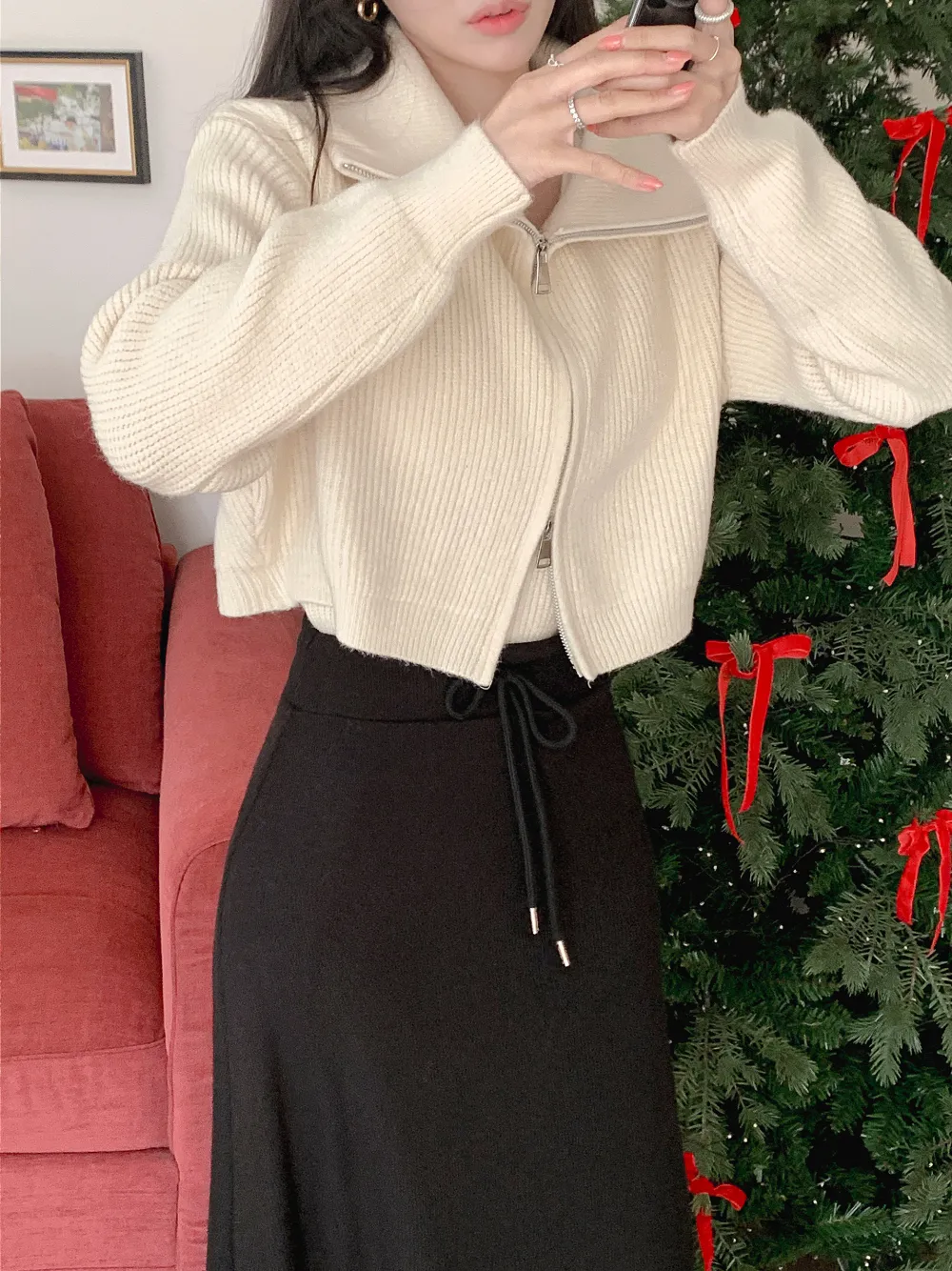 롱 스커트 모델 착용 이미지-S3L8