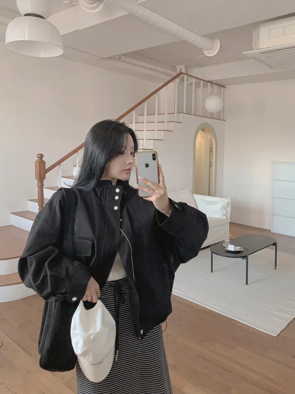 롱 스커트 모델 착용 이미지-S1L48