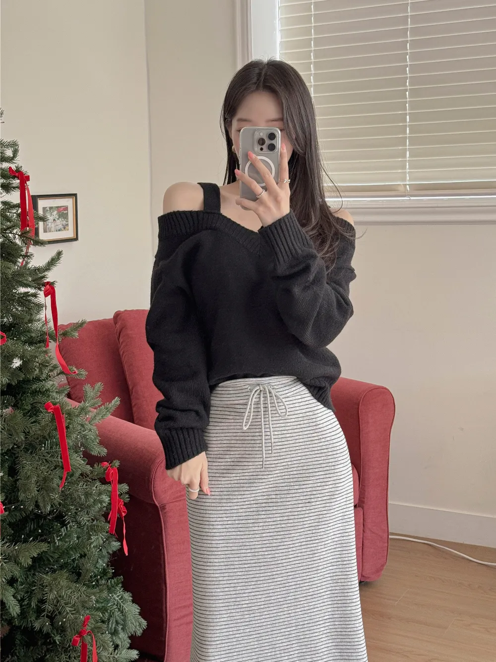 롱 스커트 모델 착용 이미지-S3L51