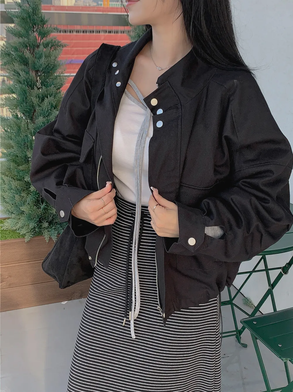 롱 스커트 모델 착용 이미지-S1L32