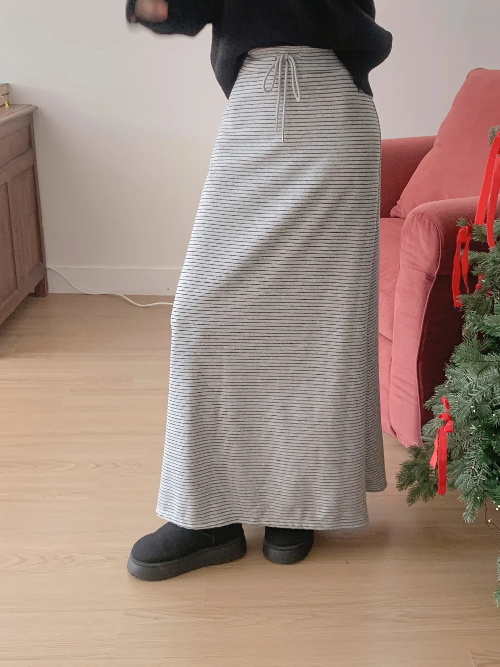 롱 스커트 모델 착용 이미지-S3L50