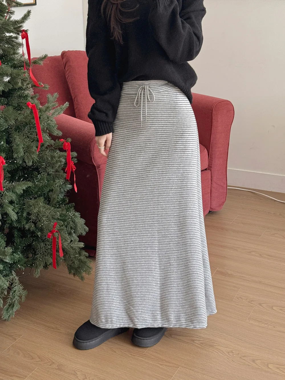 롱 스커트 모델 착용 이미지-S3L26