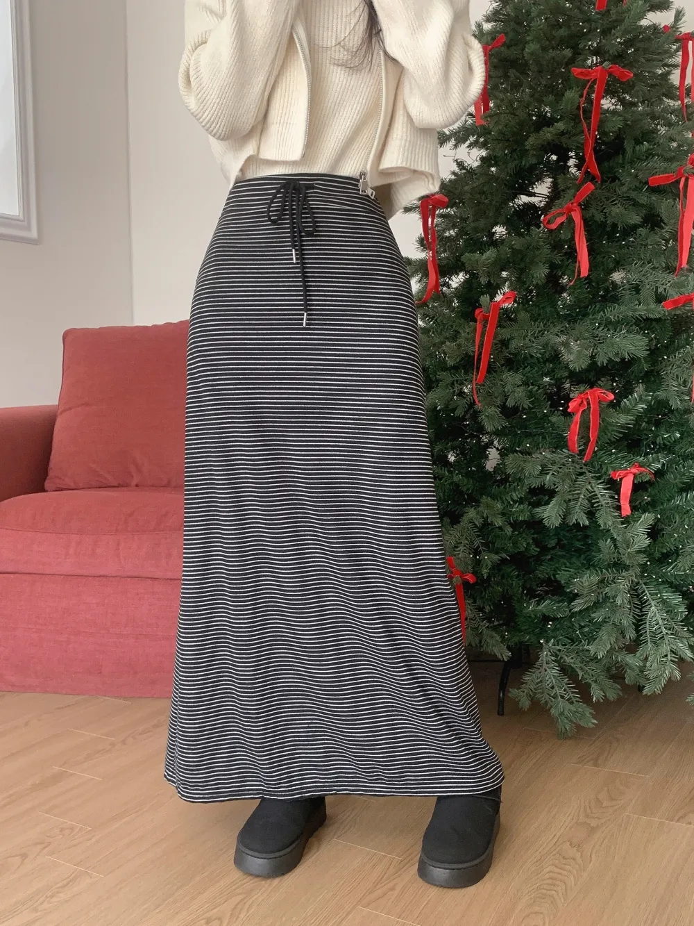 롱 스커트 모델 착용 이미지-S3L14