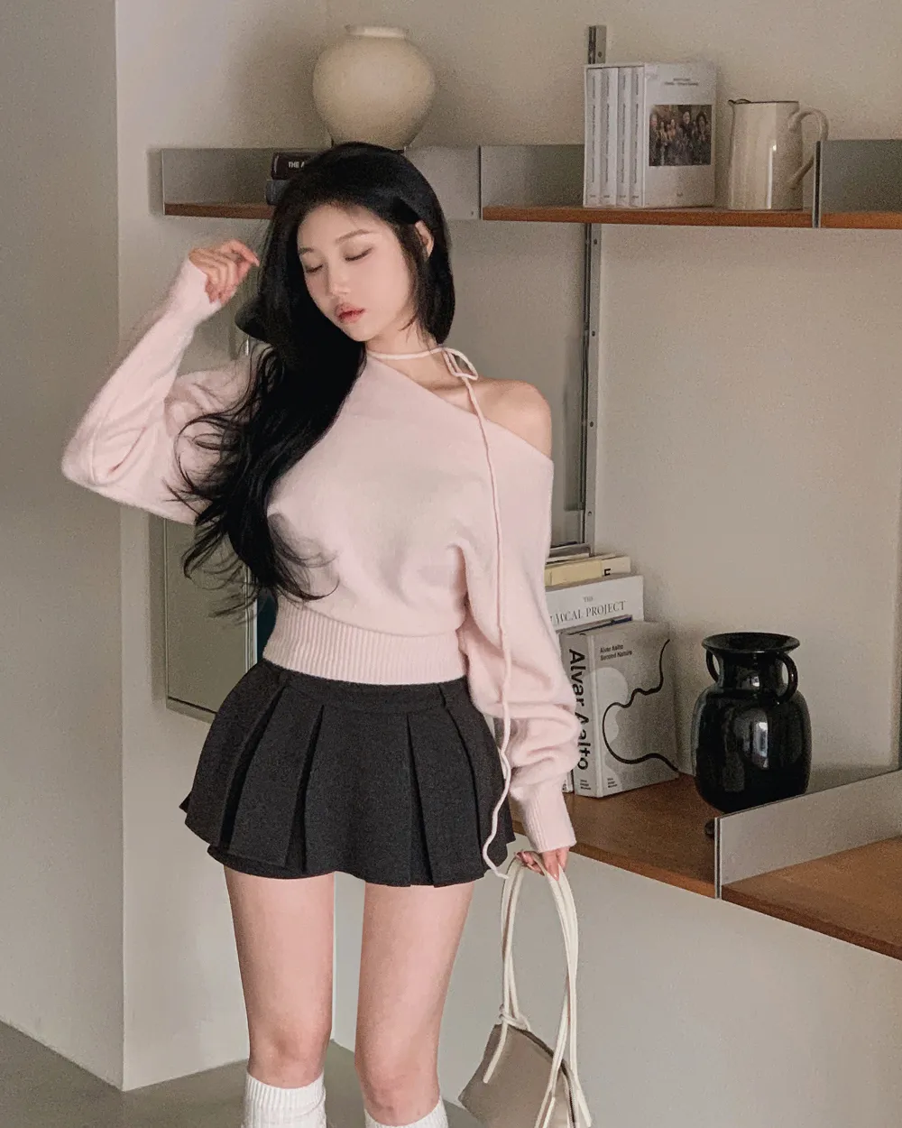 긴팔 티셔츠 모델 착용 이미지-S1L37