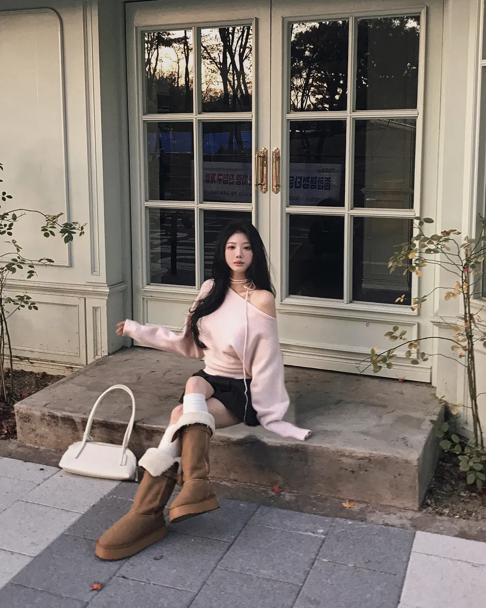 긴팔 티셔츠 모델 착용 이미지-S1L75