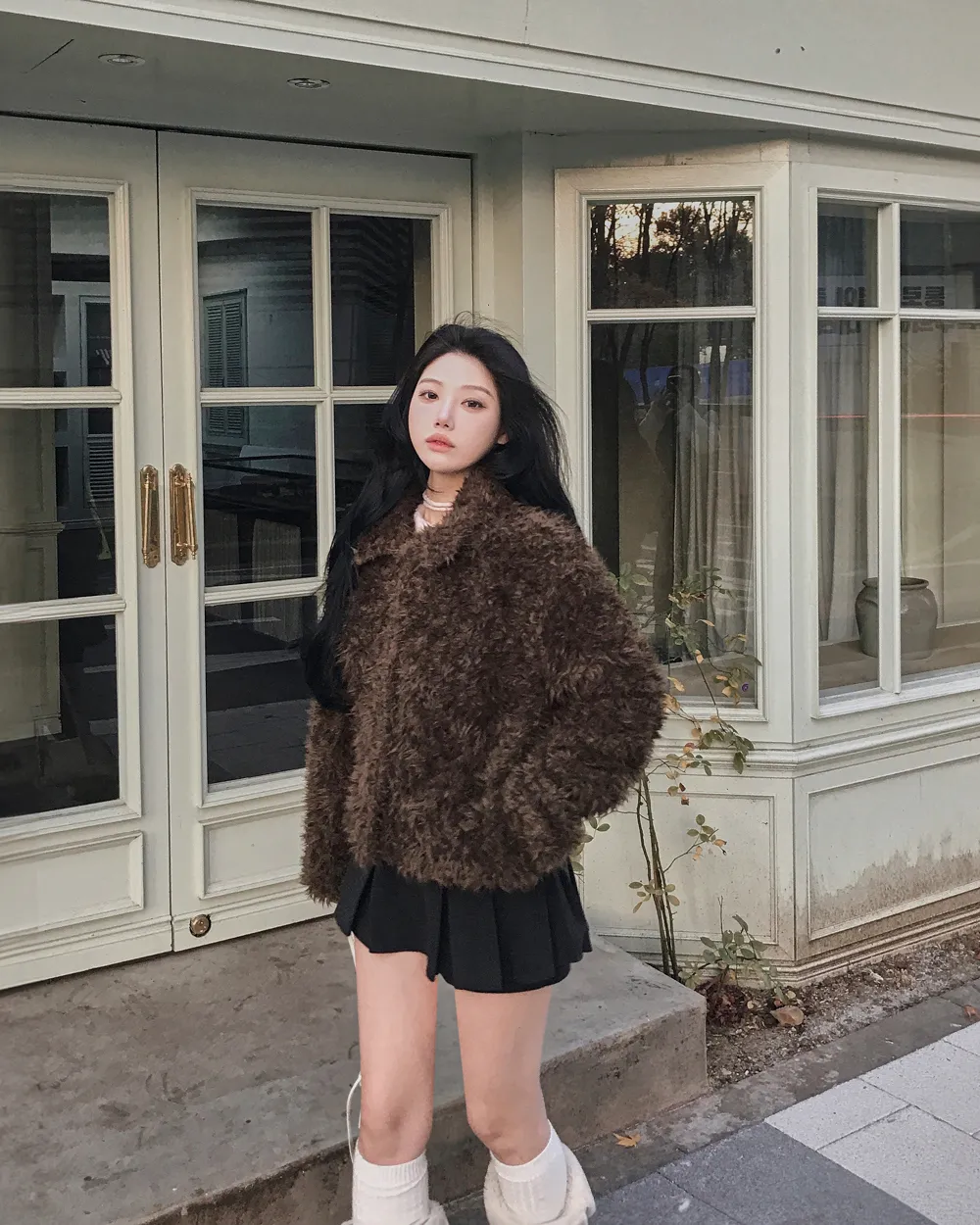 긴팔 티셔츠 모델 착용 이미지-S1L88