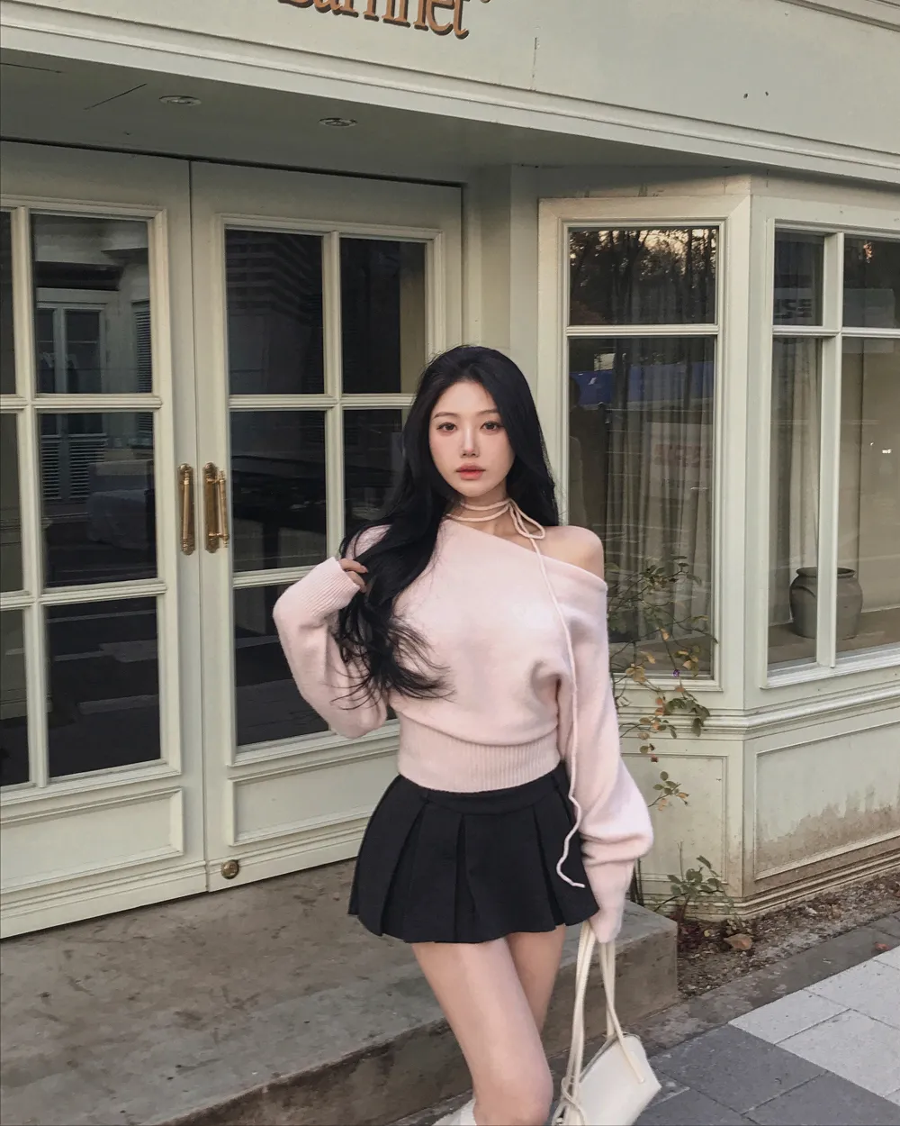 긴팔 티셔츠 모델 착용 이미지-S1L33