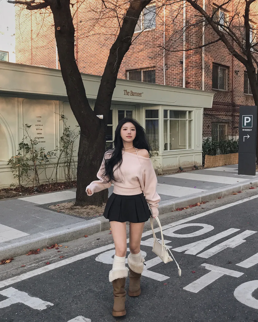 긴팔 티셔츠 모델 착용 이미지-S1L34