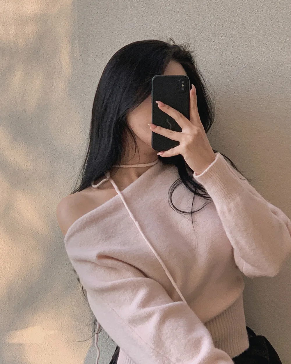 긴팔 티셔츠 모델 착용 이미지-S1L54