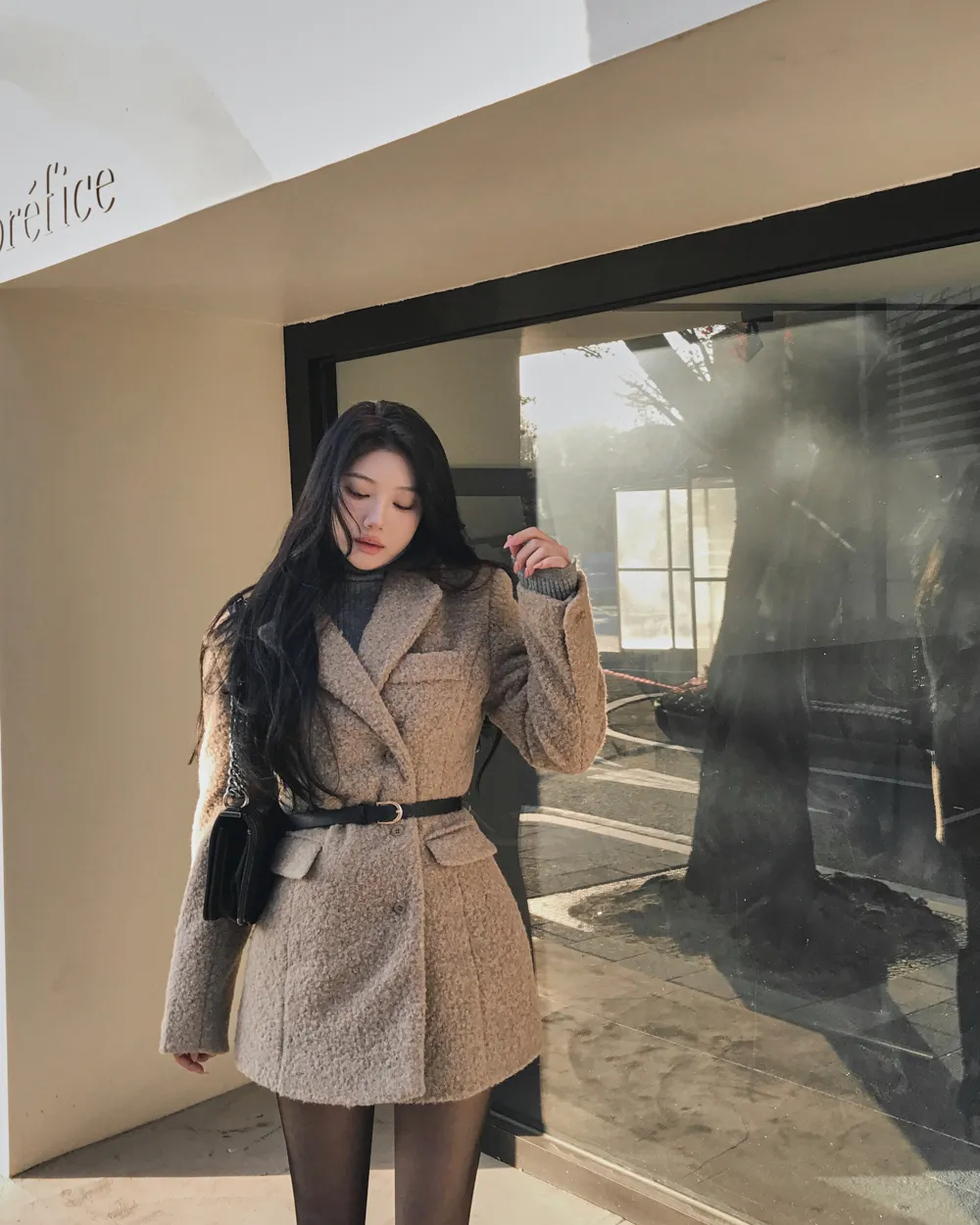 긴팔 티셔츠 모델 착용 이미지-S1L66