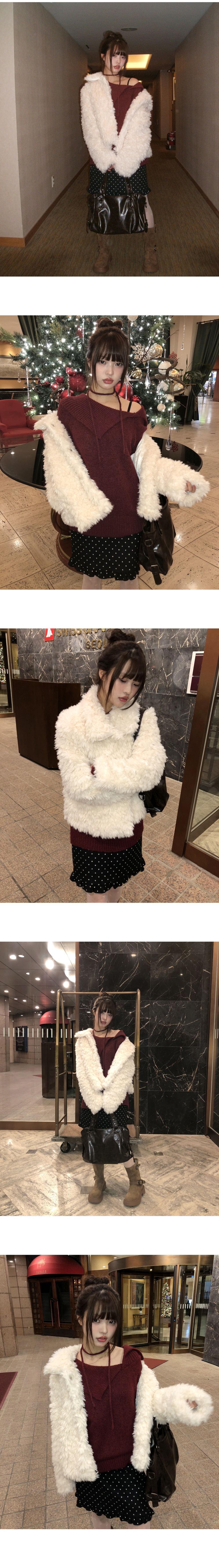 エコファーキルト風ボタンカラーカラージャケット | レディース