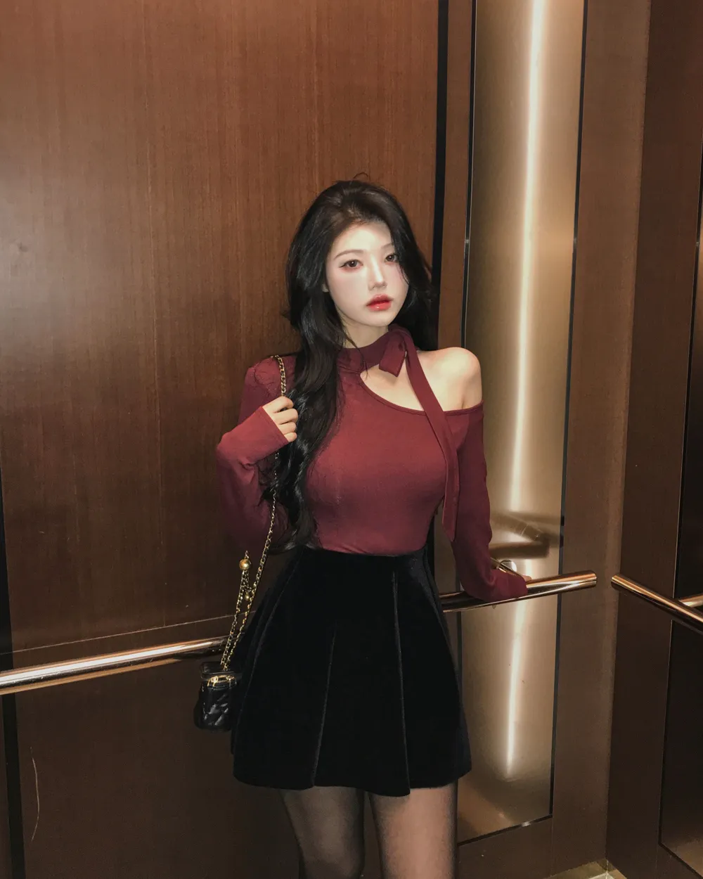 미니 스커트 모델 착용 이미지-S1L21