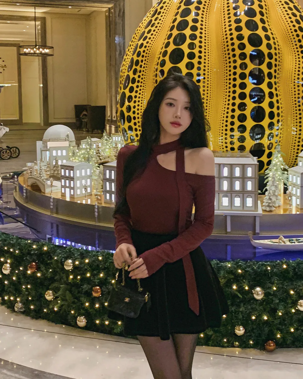 미니 스커트 모델 착용 이미지-S1L62