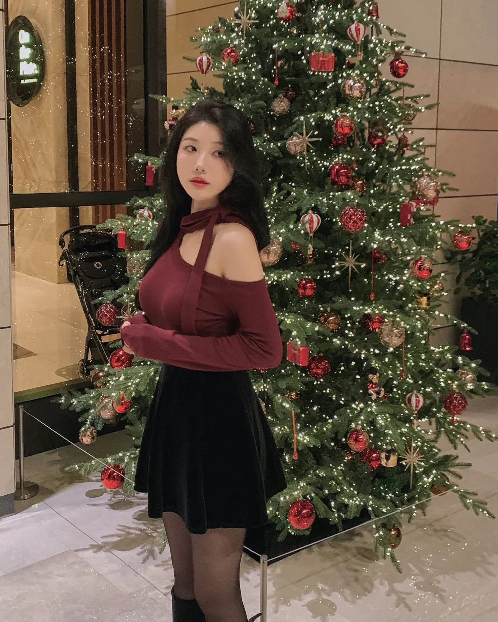 미니 스커트 모델 착용 이미지-S1L47