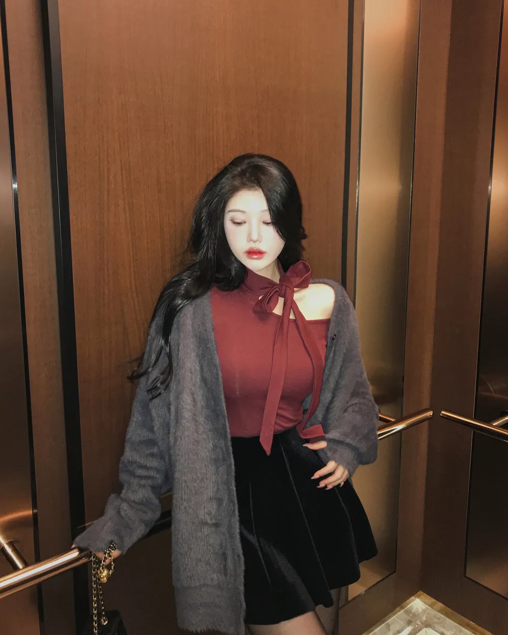 미니 스커트 모델 착용 이미지-S1L73