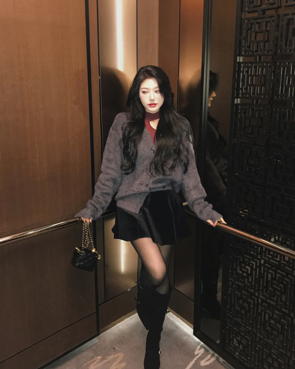 미니 스커트 모델 착용 이미지-S1L31