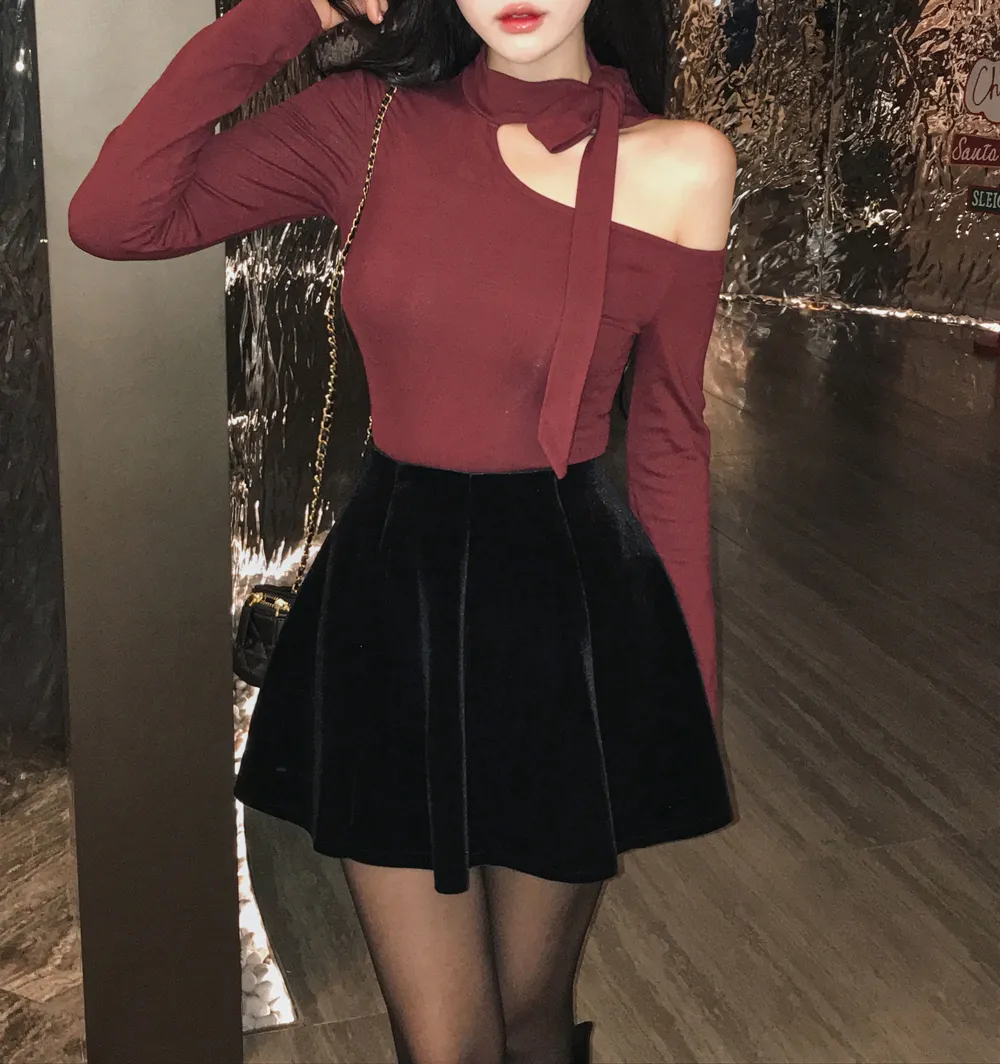 미니 스커트 모델 착용 이미지-S1L28