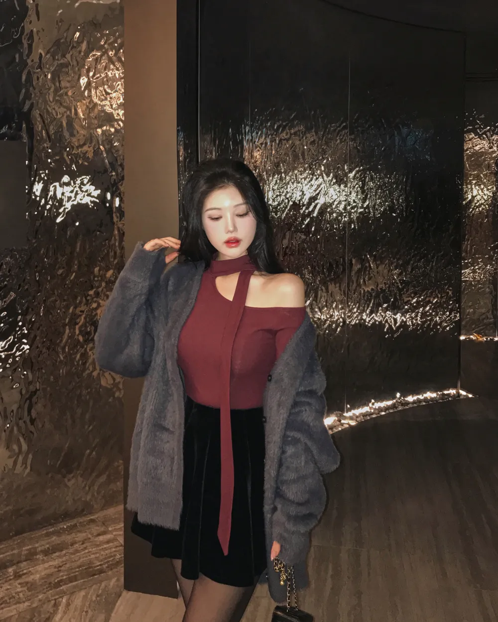 미니 스커트 모델 착용 이미지-S1L34