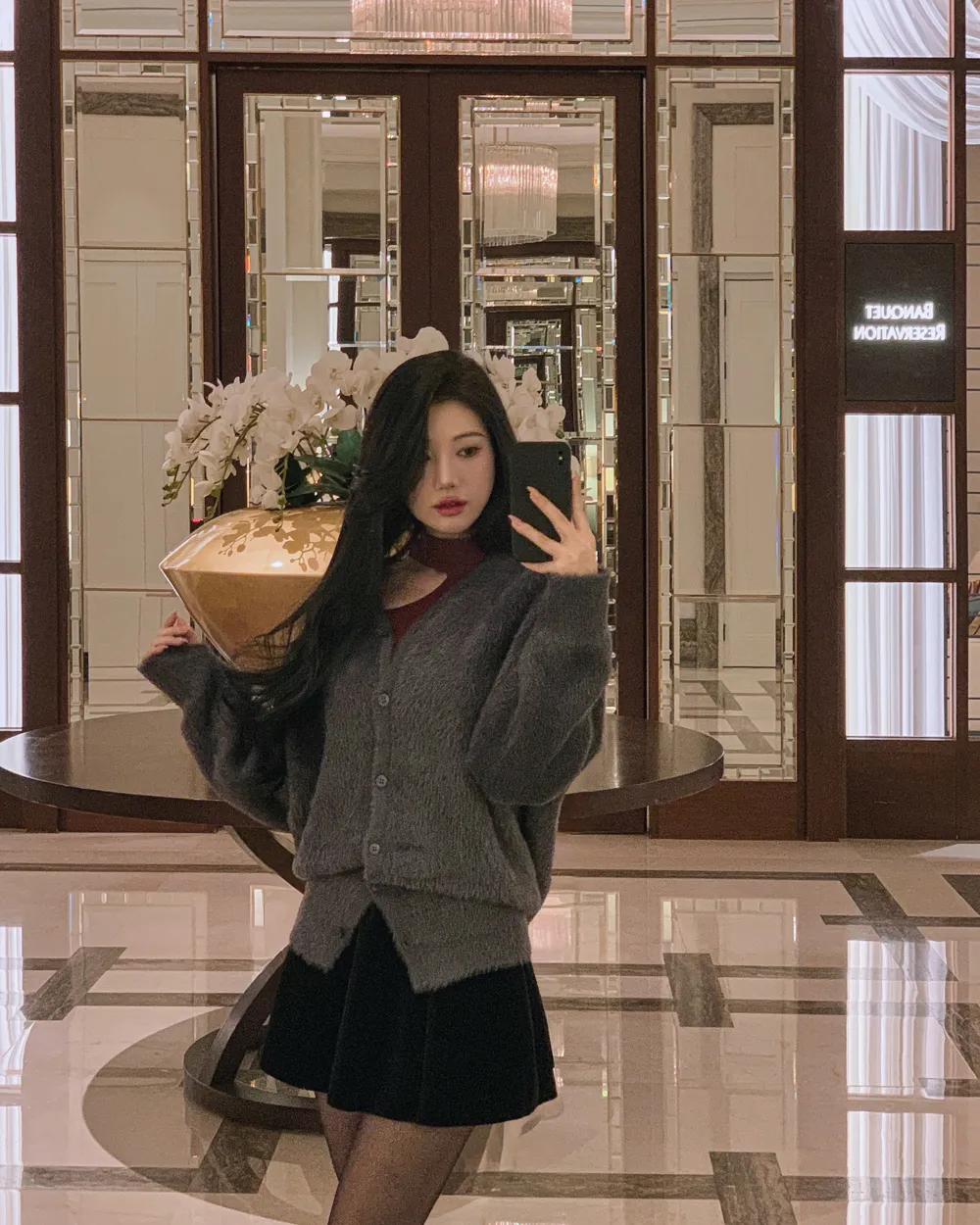 미니 스커트 모델 착용 이미지-S1L68