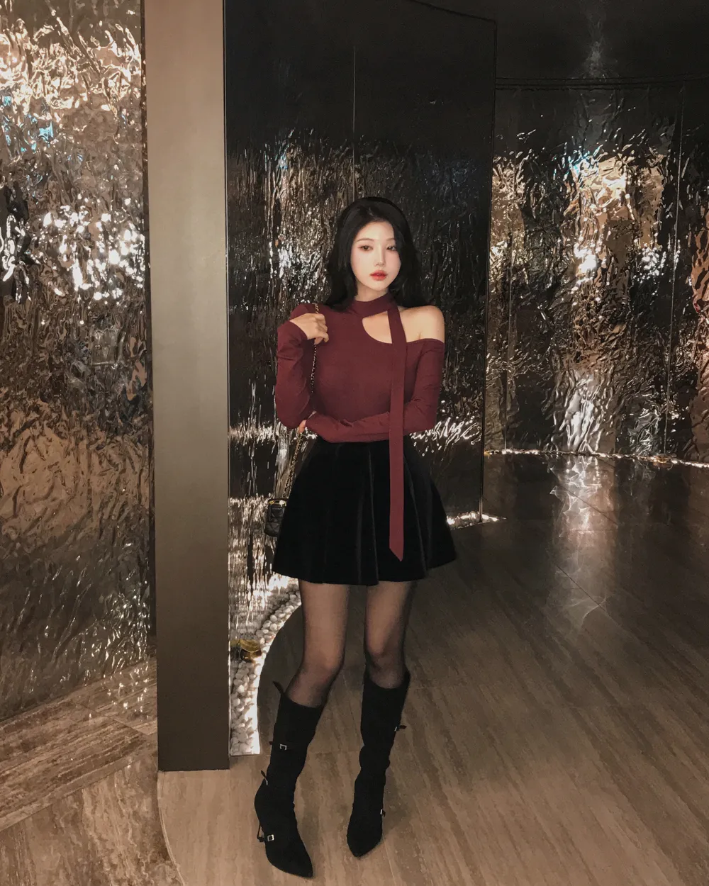 미니 스커트 모델 착용 이미지-S1L25