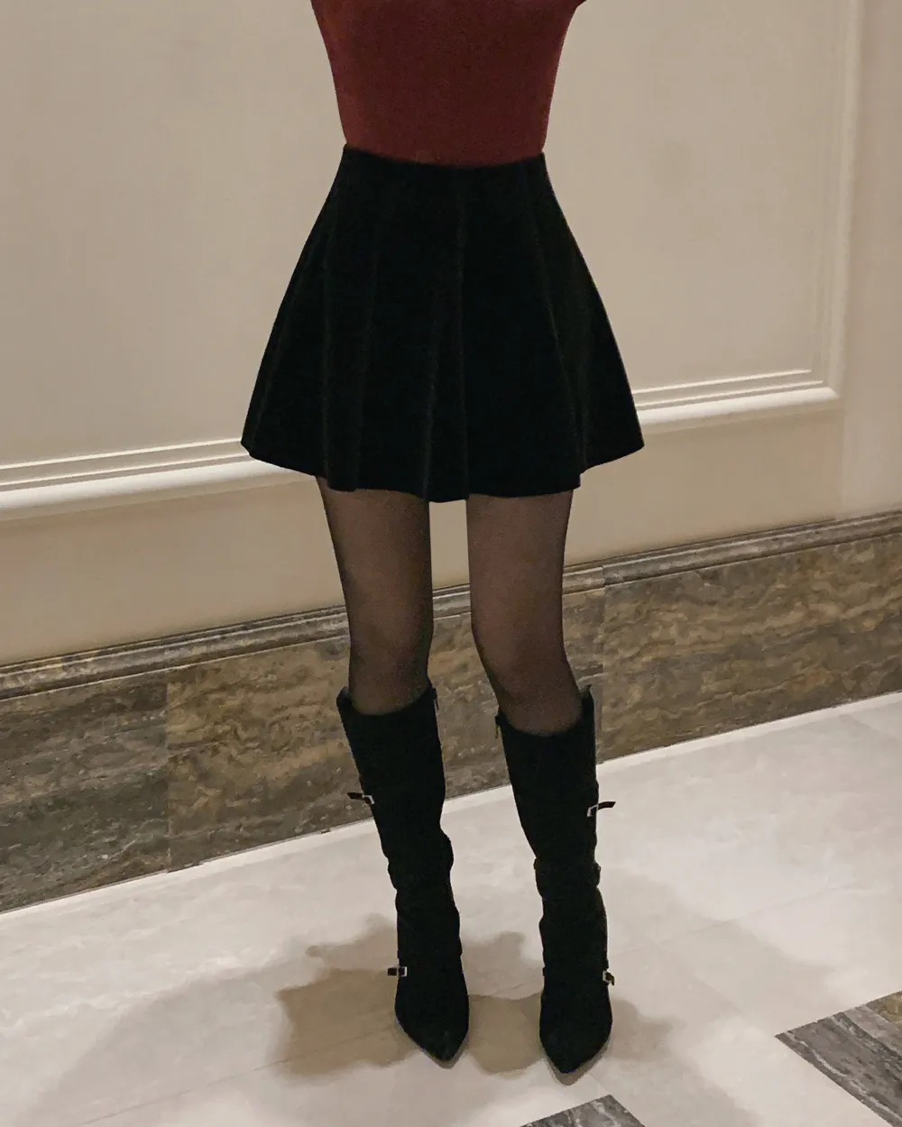 미니 스커트 모델 착용 이미지-S1L24